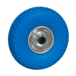Ruota Piena 260x85mm con Rulli D.20mm, Cerchio Metallico - Blu