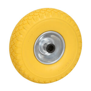 Ruota Piena 260x85mm con Rulli D.20mm, Cerchio Metallico - Giallo